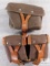 Lot of 2 Vintage Leather & Canvas like Pouches - likely for Magazines