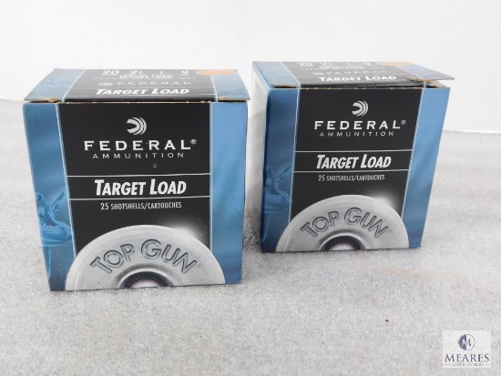 Lot of 2 Boxes of Target Load Federal Ammunition. 25 Shotshells Each. 9 Shot.