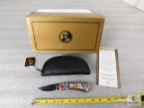 1 Franklin Mint Collector Knife in Case and Box. Pommel is Coated with 24 Karat Gold!