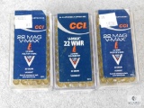 Lot of 3 Boxes of CCI 22 MAG V-MAX Bullets. 50 Cartridges Each.