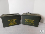 Lot of 2 Medium Size Metal Military Ammo Cans.