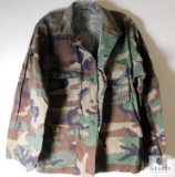 Army Woodland Camo Button up Shirt Size Medium-Short