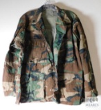 Army Woodland Camo Button up Shirt Size Medium Short