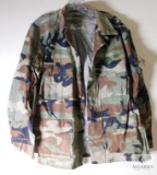 Army Woodland Camo Button up Shirt Size Medium -Short