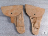 Lot of 2 Leather Luger style Holsters