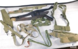 Lot assorted Military Canvas & Nylon Straps, Knife Sheath, & Hat Suspension