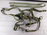 Lot Vintage Military Canvas Belt & Suspenders