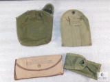 Lot Vintage Military - Canteen Cover, Flying Goggle Lens & Case, 2 Magazine Pouches