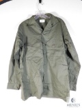 OD Green Button up Long Sleeve Military Style Shirt Size 15.5x33