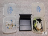 2 Boxes of The Fly Shop Assorted Size Fly-Fishing Lures and 1 The Flytrap Fly Trap.