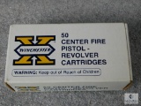 1 Box of Winchester Center Fire Pistol-Revolver Cartridges. Approx. 50.