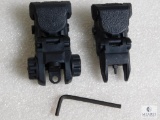 New AR15 Front and Rear Flip Up Sights, Fully Adjustable