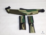 New Hunter padded camo rifle sling, knife case and mini mag light case 3 piece set