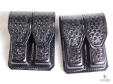 2 New Hunter leather double magazine pouch fits Colt 1911 and similar auto magazines