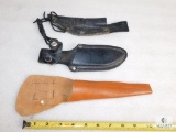 Lot of 3 Handmade Leather Knife Holsters