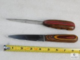 Lot 2 Handmade Fixed Blades Skinner Type Knives w/ Wood Handles