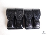 Lot 2 New Hunter Leather Double Magazine Pouch fits Staggered mags Like Beretta 92, Glock +