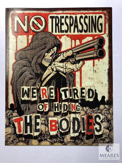 No Trespassing Tin Sign