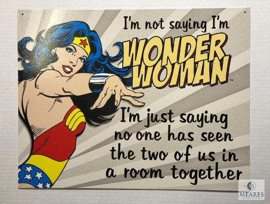Retro Wonder Woman With Quote Tin Sign
