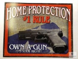 Home Protection #1 Rule Tin Sign