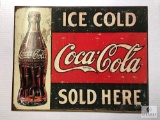 Retro Ice Cold Coca-Cola Sold Here Tin Sign