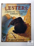 Lesters America's Cheapest Ammunition Tin Sign