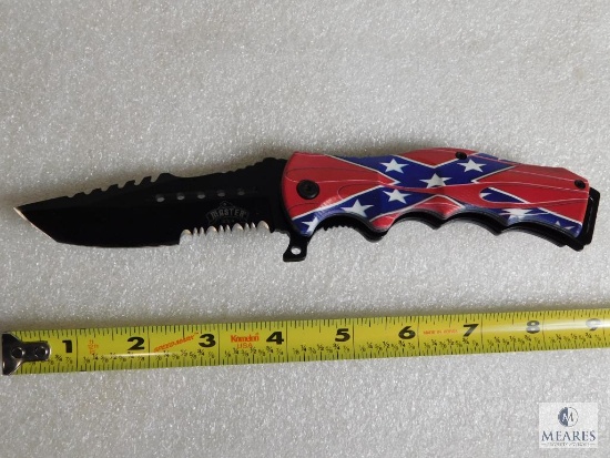 New Confederate Heritage Tactical Folder w/ Spring Assist and Belt Clip