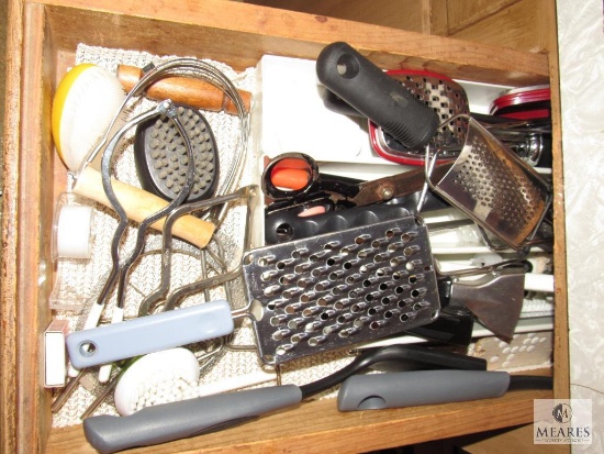 Kitchen Drawer Contents: Graters, Slotted Spoons, Can Openers, Jar Openers, ETC