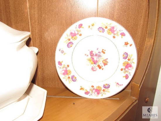 Kitchen Cabinet Contents: Decorative Plates, Punch Bowl, etc