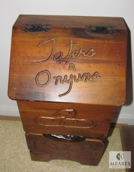 Taters and Onions Wooden Box
