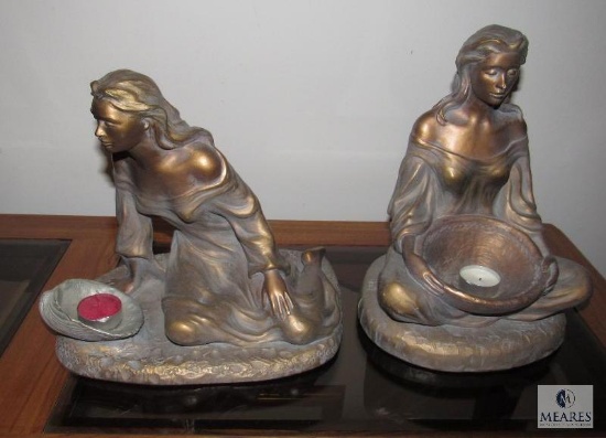 2 Austin Antique Women Sculptures