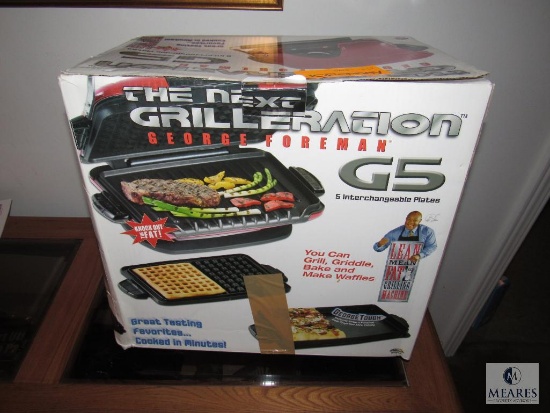 The Next Generation George Foreman G5 5 Interchangeable Plates in Original Box Like New!