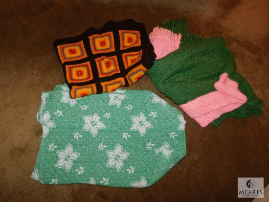 Lot of Assorted Blankets, Throw Blankets, Handmade Crochet Blankets
