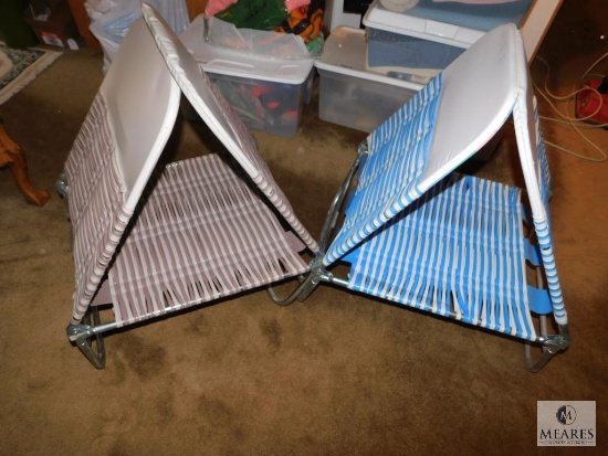 Lot of 2 Woven Lounge Chairs, Beach Chairs, Pool Chairs