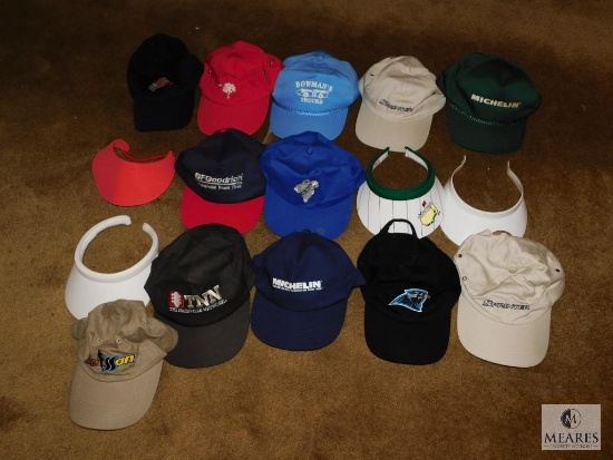 Lot of Assorted Ball Caps, Sun Visors, Baseball Hats