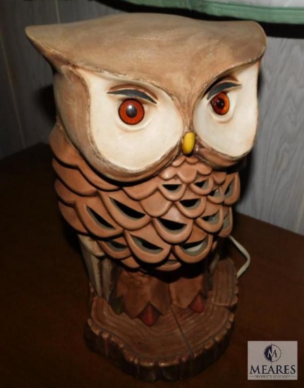2-Sided Owl Vintage Table Lamp