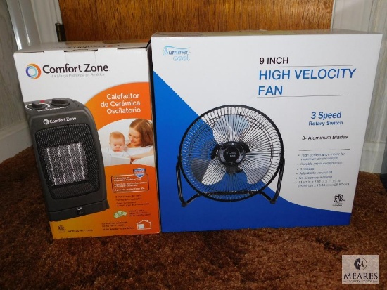 Comfort Zone Ceramic Heater and Summer Cool 9-Inch High Velocity Fan