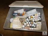 Large Lot of Assorted Painting Supplies, Acrylic Paint, Tacky Glue, Brushes, Containers, Sponges