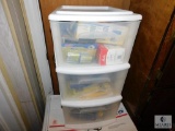 Plastic 3-Drawer Storage Drawers with Contents Included: Furniture Dusters, Wood Polish, Napkins,