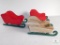 Lot of 3 Wooden Sleighs, Christmas Decoration