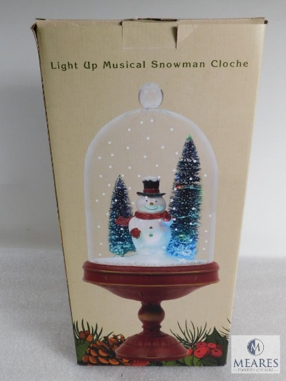 Light Up Musical Snowman Cloche in Original Box, Like New!