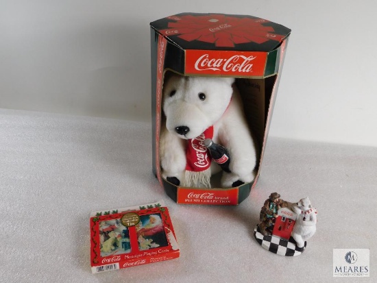 Lot of Coca-Cola Christmas Items: 2 Decks of Nostalgia Playing Cards in Collectible Tin, Polar Bear