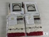 Lot 4 New Jayden Curtain Valances 3 Red & Ivory 1 Brown & Ivory