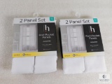Lot 4 New Sheer White Rod Pocket Curtain Panels Size 59