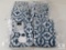 Lot 4 New Eclipse Radnor Trellis Rod Pocket Curtain Panels White & Indigo Blue 37