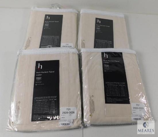 Lot 4 New Lisette Rod Pocket Sheer Ivory 60" x 84" Curtain Panels