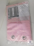 New 2 pk Premium Grommet Panel Curtains Ironwork Blackout Bubblegum Pink 52x108