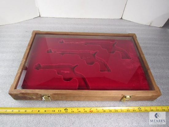 Wood Pistol Display, Holds 3 Single Action Colts