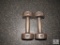 Pair of York 8 lbs steel dumbbells