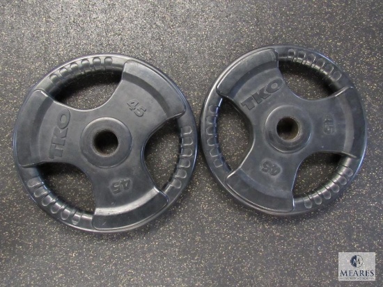 Pair TKO Tri-Grip Weight plates - 45 lbs each